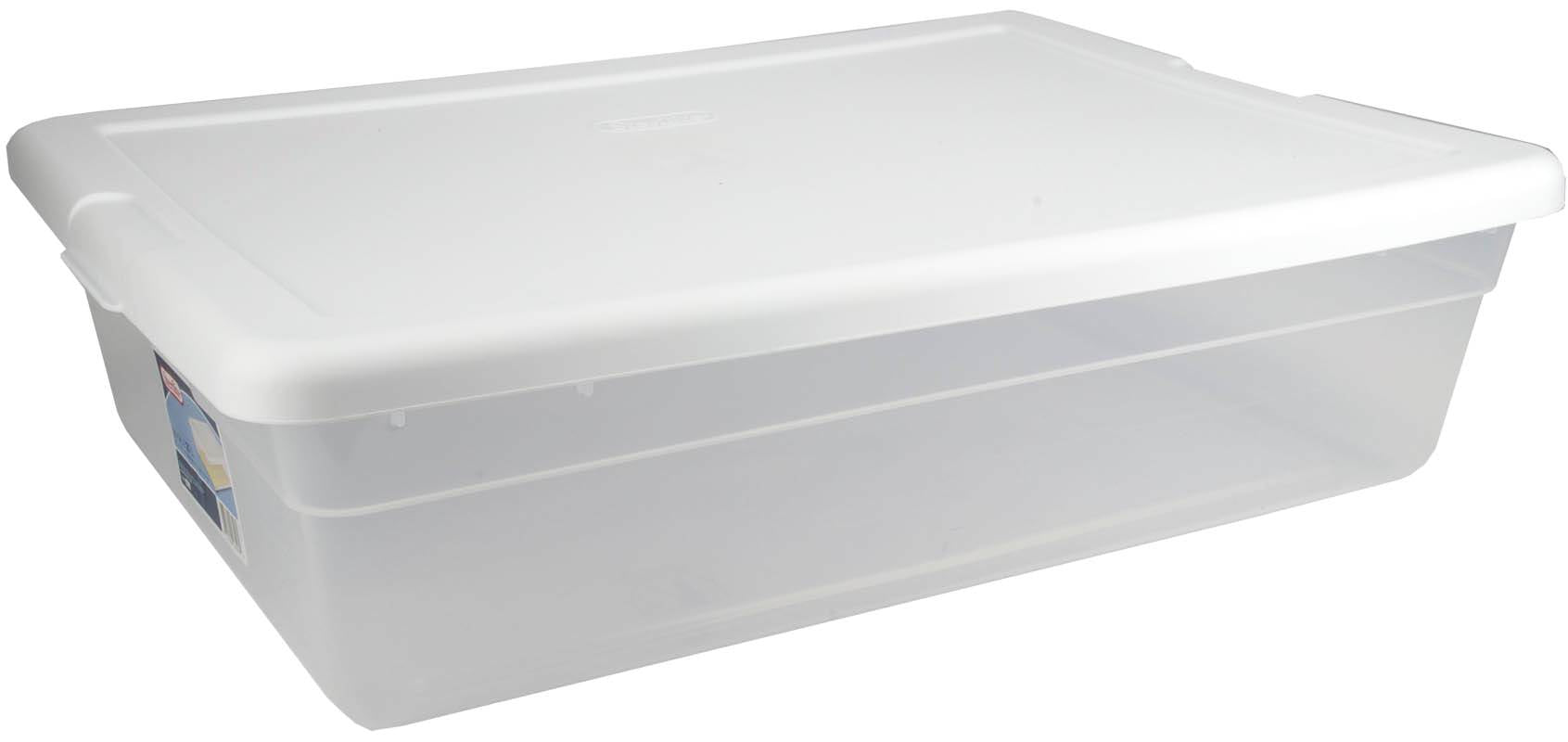 Sterilite Single Lidded 28 Quart Clear Bin Storage Box Tote Container (Open Box)