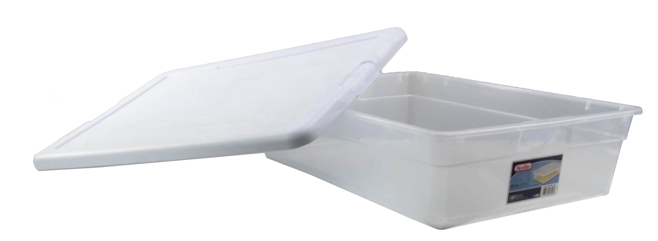 Sterilite Single Lidded 28 Quart Clear Bin Storage Box Tote Container (Open Box)