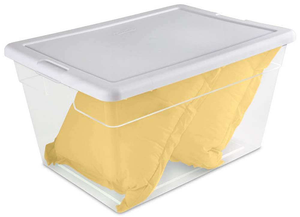 Sterilite 56 Quart Clear Bin Storage Tote Container w/ Lid (Open Box) (8 Pack)