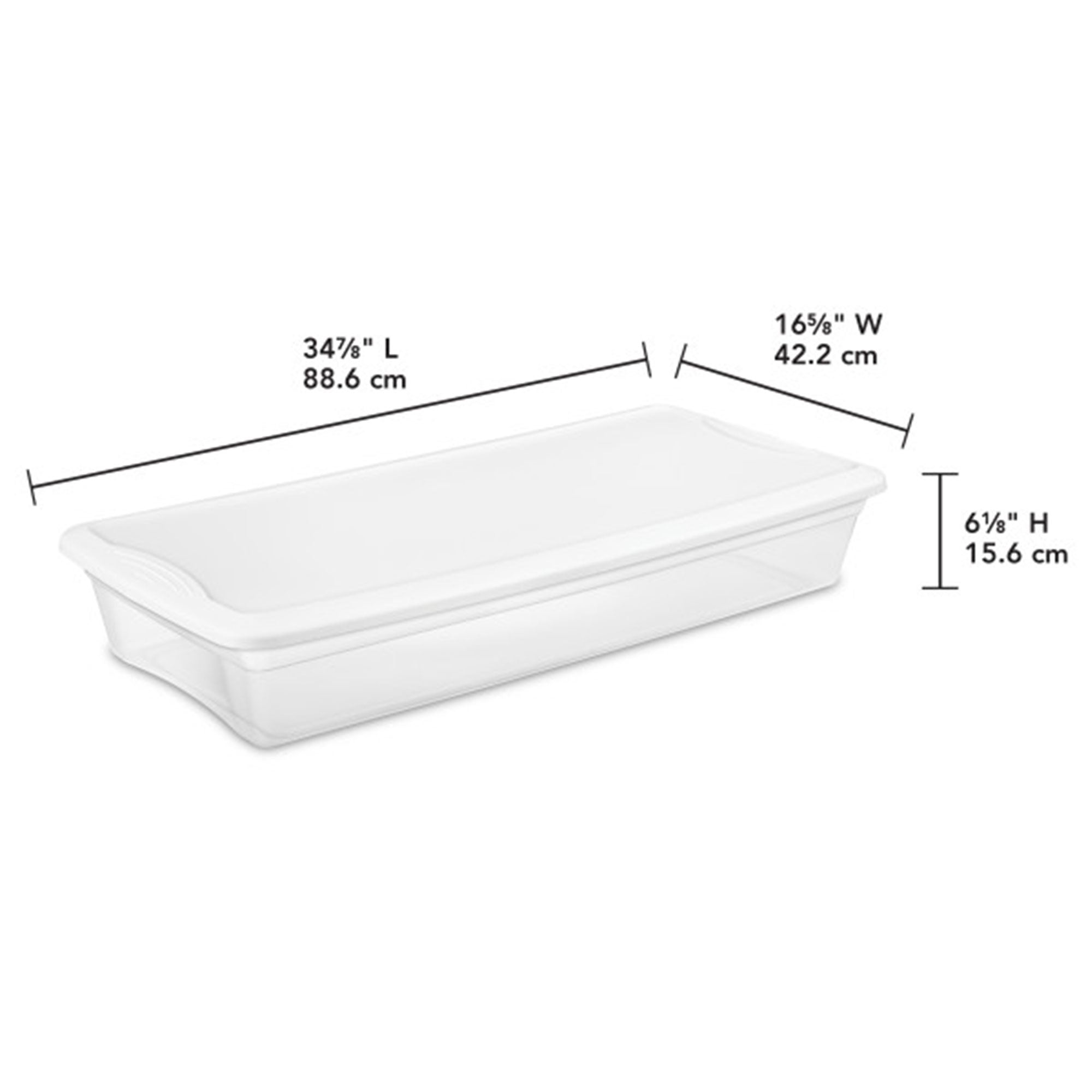 Sterilite 41 Quart Lightweight Under Bed Storage Box Container with Lid, 12 Pack