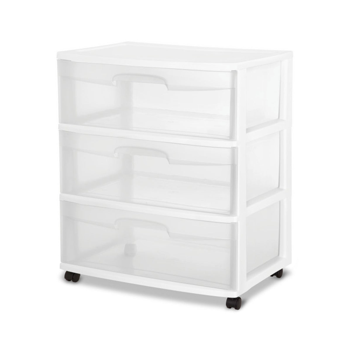 Sterilite Home 3 Drawer Wide Storage Cart Container w/Casters (Open Box)