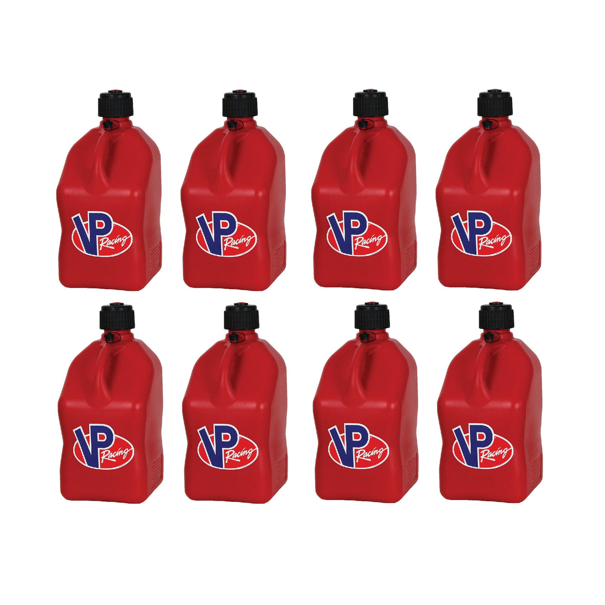 VP Racing Motorsport 5.5 Gallon Square Plastic Utility Jugs, Red (8 Pack)