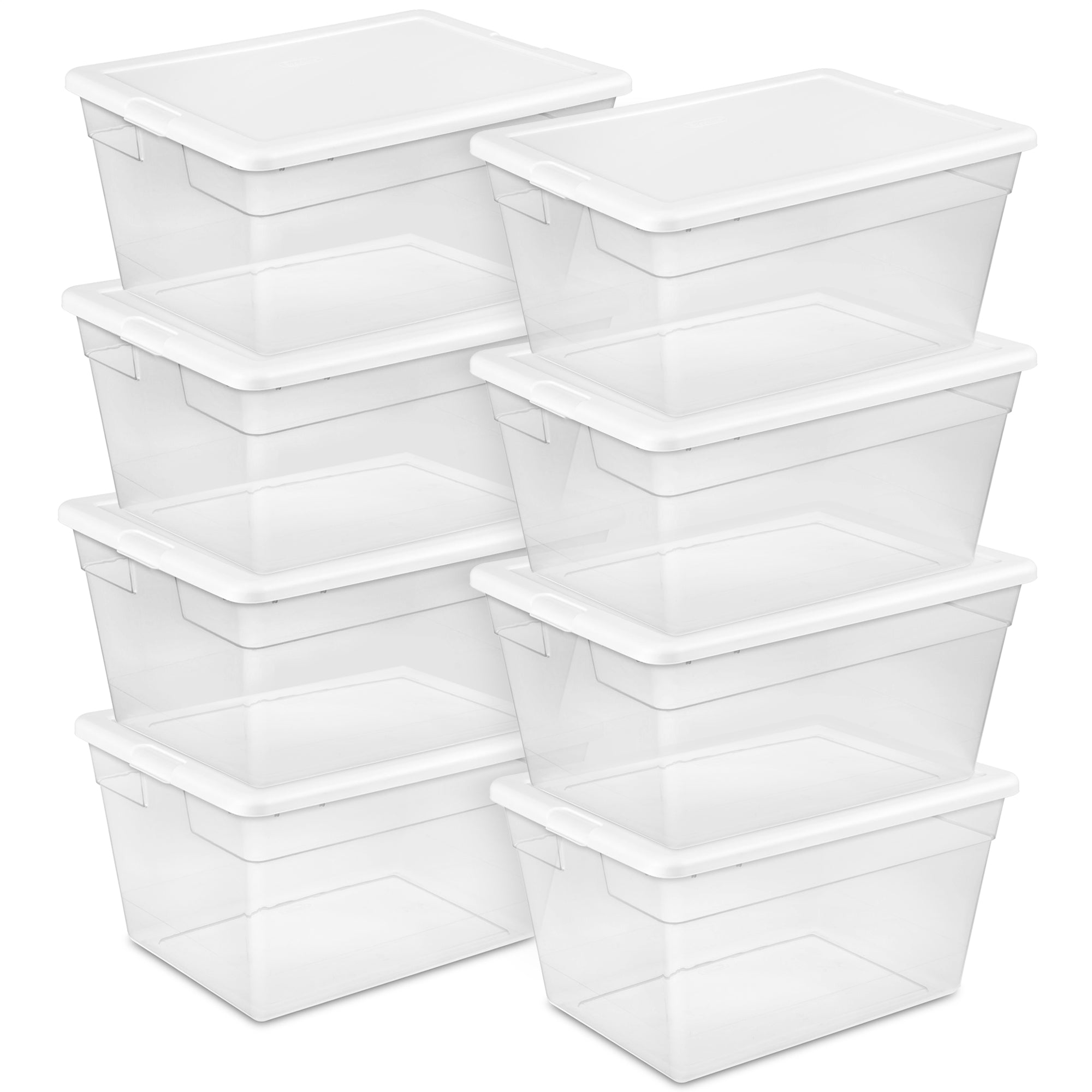 Sterilite 56 Quart Clear Plastic Storage Container with Latching Lid (8 Pack) - VMInnovations