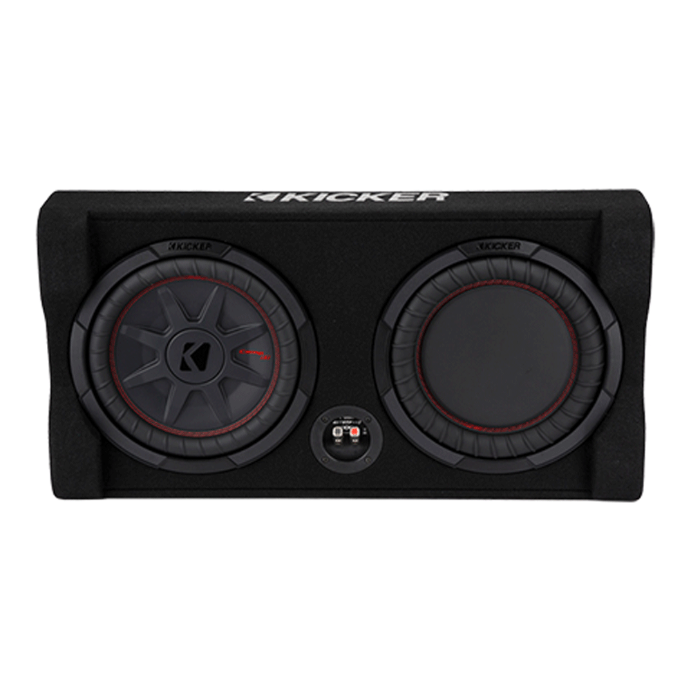 KICKER 48TRTP102 Down Firing 10 Inch CompRT 2 Ohm Loaded Subwoofer Enclosure - VMInnovations