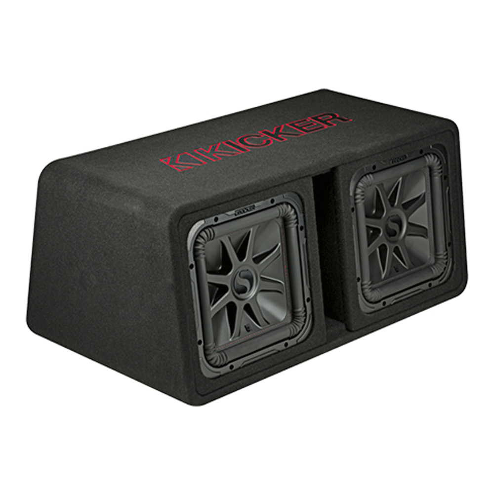 KICKER 45DL7R122 Dual 12 Inch L7R 2 Ohm 1200W RMS Power Car Subwoofer Enclosure - VMInnovations