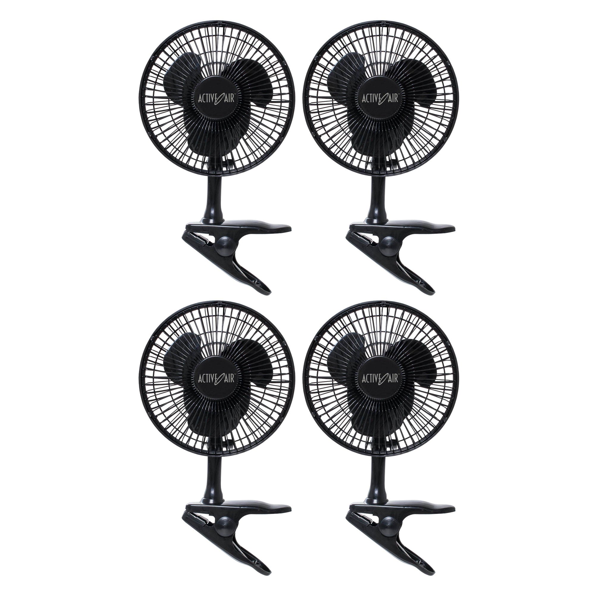 Active Air HORF6 Hydroponic 5W Brushless Motor 6-Inch ClipOn Garden Fan, 4 Pack - VMInnovations