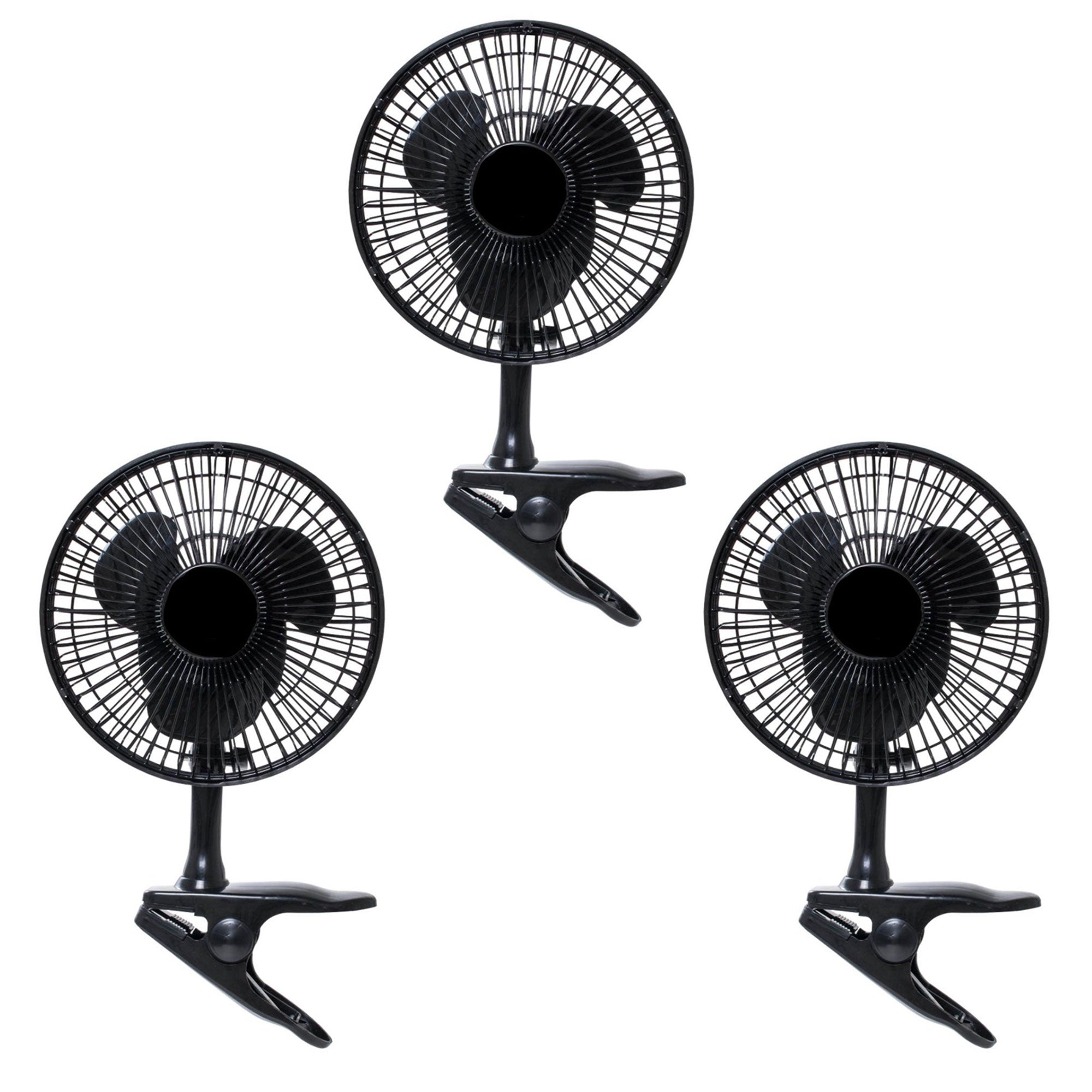 Active Air HORF6 Hydroponic 5W Brushless Motor 6-Inch Clip On Garden Fan, 3 Pack - VMInnovations