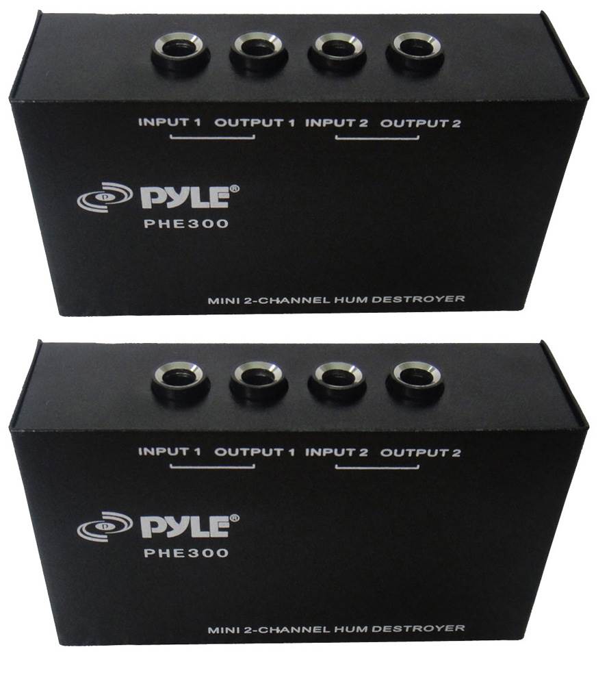 2) Pyle PHE300 Compact DJ/Studio 2-Channel Hum/Noise Destroyer Headphones Amps