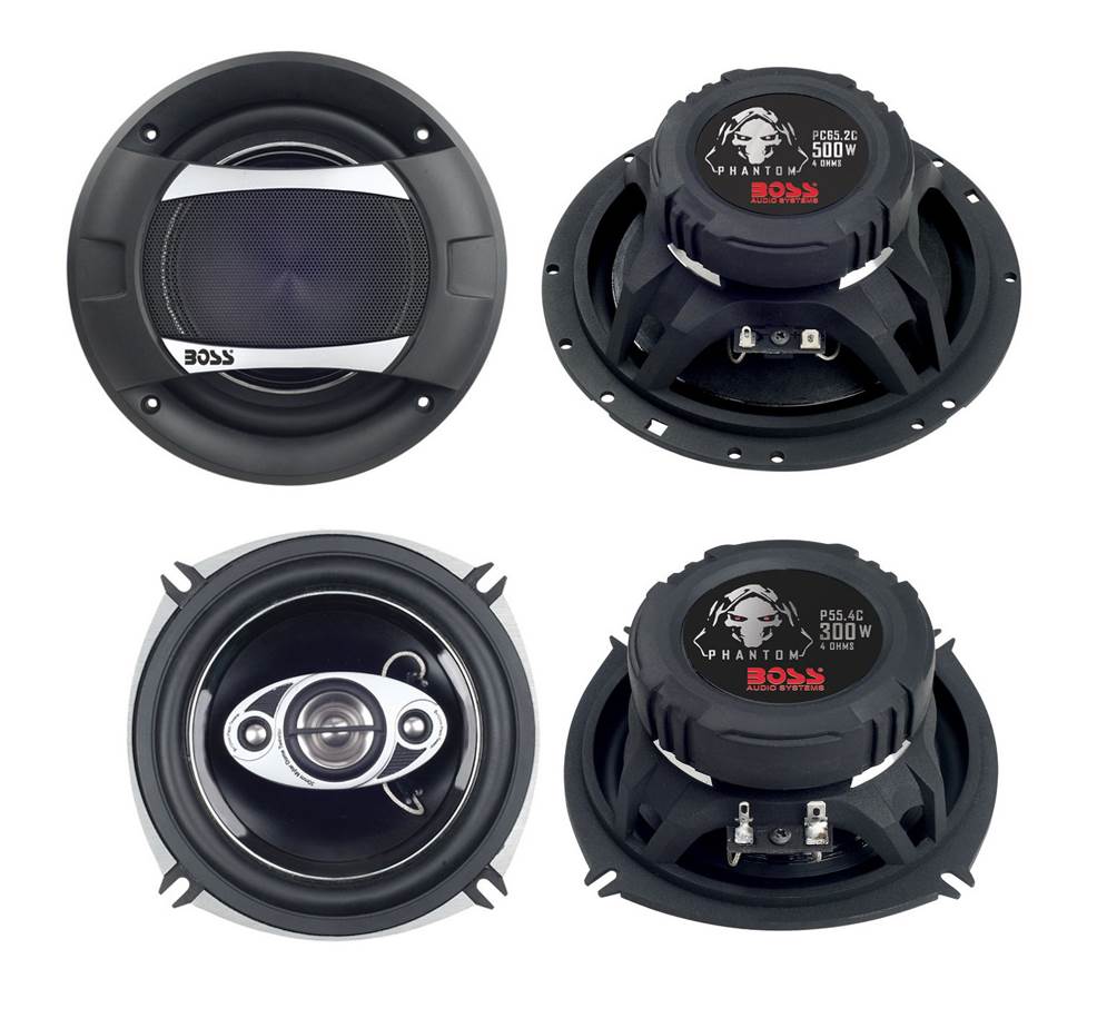 Boss Audio Phantom PC65.2C 6.5 Inch 500 Watt 2 Way & 2 300 Watt 4 Way Speakers