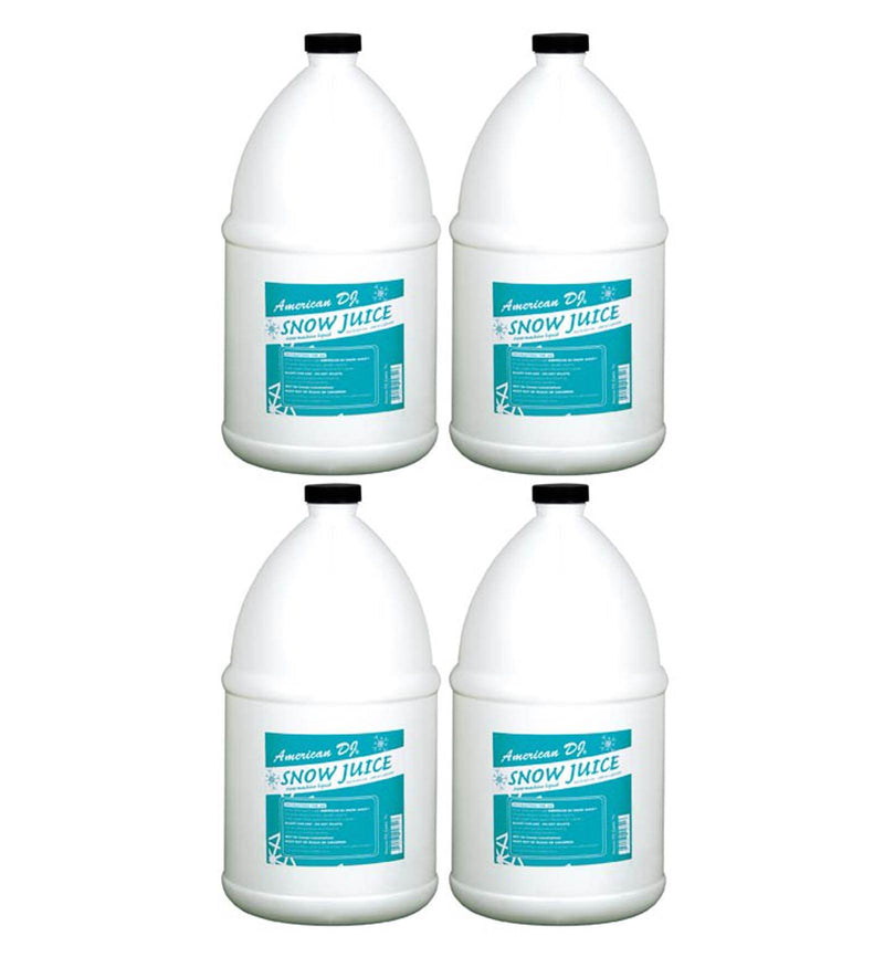 (4) Gallons AMERICAN DJ Snow Gal Juice Dense Bubbles for VF Flurry Snow Machines