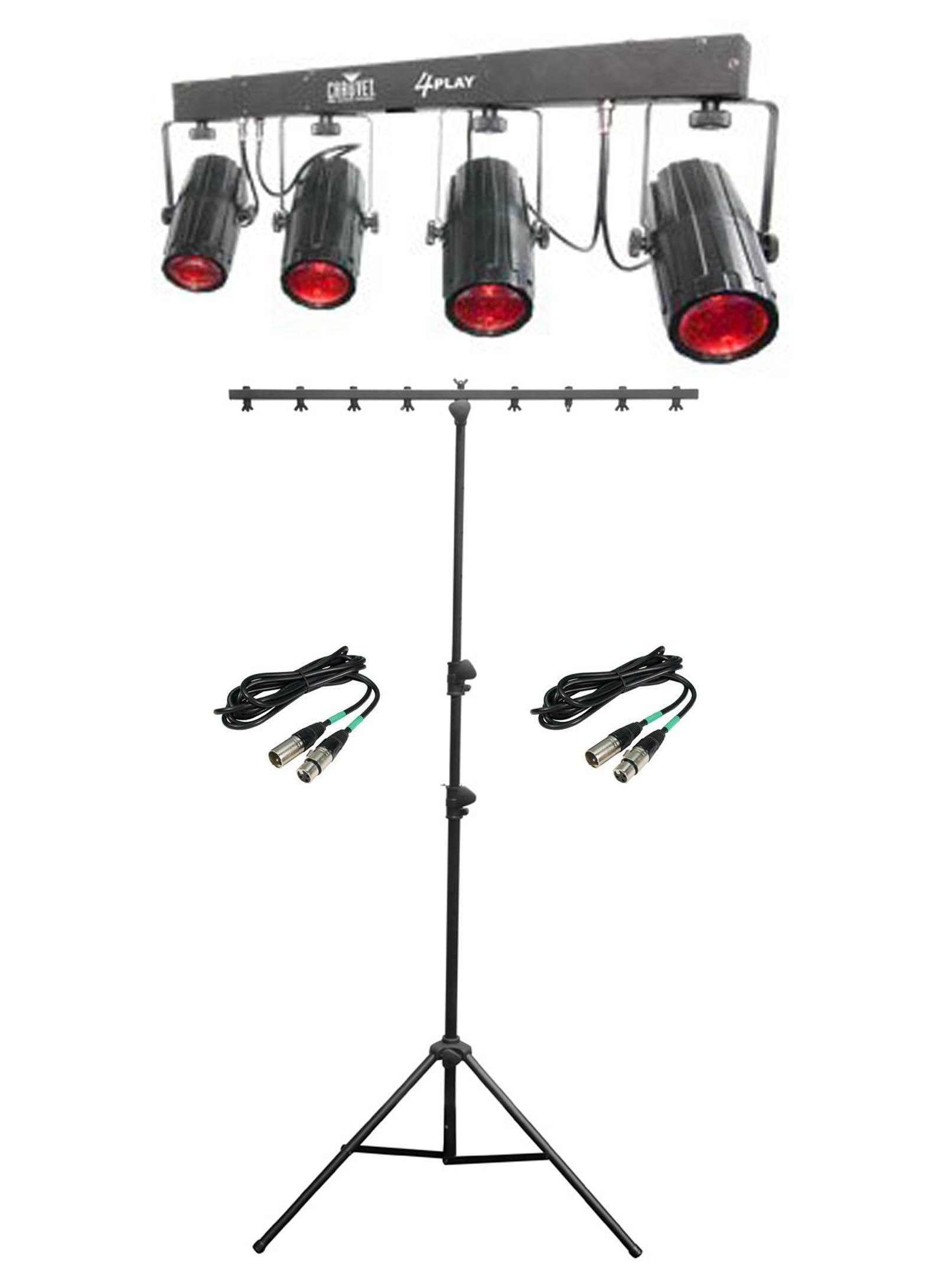 CHAUVET 4PLAY LED DMX Light Beam Beam/Bar Effect System w/ Tripod Stand + Cables - VMInnovations