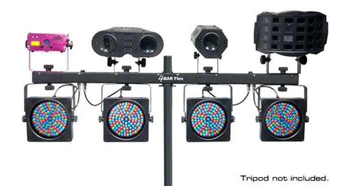 (2) NEW CHAUVET 4BAR FLEX LED RGB DMX DJ Novelty Light w/ Stands, Cases & Cables