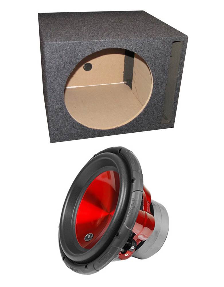 Audiopipe TXX-APA-12RD 12" 1600W Car Subwoofer + Single Vented Sub Box Enclosure