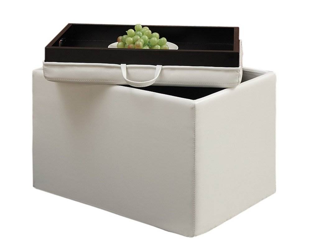 Convenience Concepts Designs4Comfort Accent Storage Ottoman - Ivory - Damaged