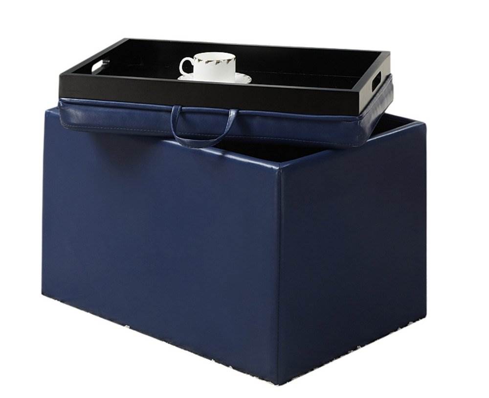 Convenience Concepts Designs4Comfort Accent Storage Ottoman - Blue (Open Box)