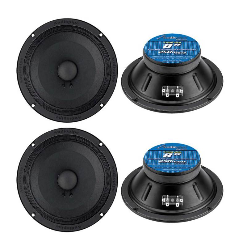 4) Audiopipe APMB-8SB 8" 1000W Low/Mid Car Audio Loudspeakers Speakers APMB8SB