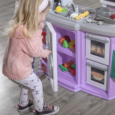 Step2 Great Gourmet Kids Play Pretend Kitchen Playset w/ Accessory Set, Lavender