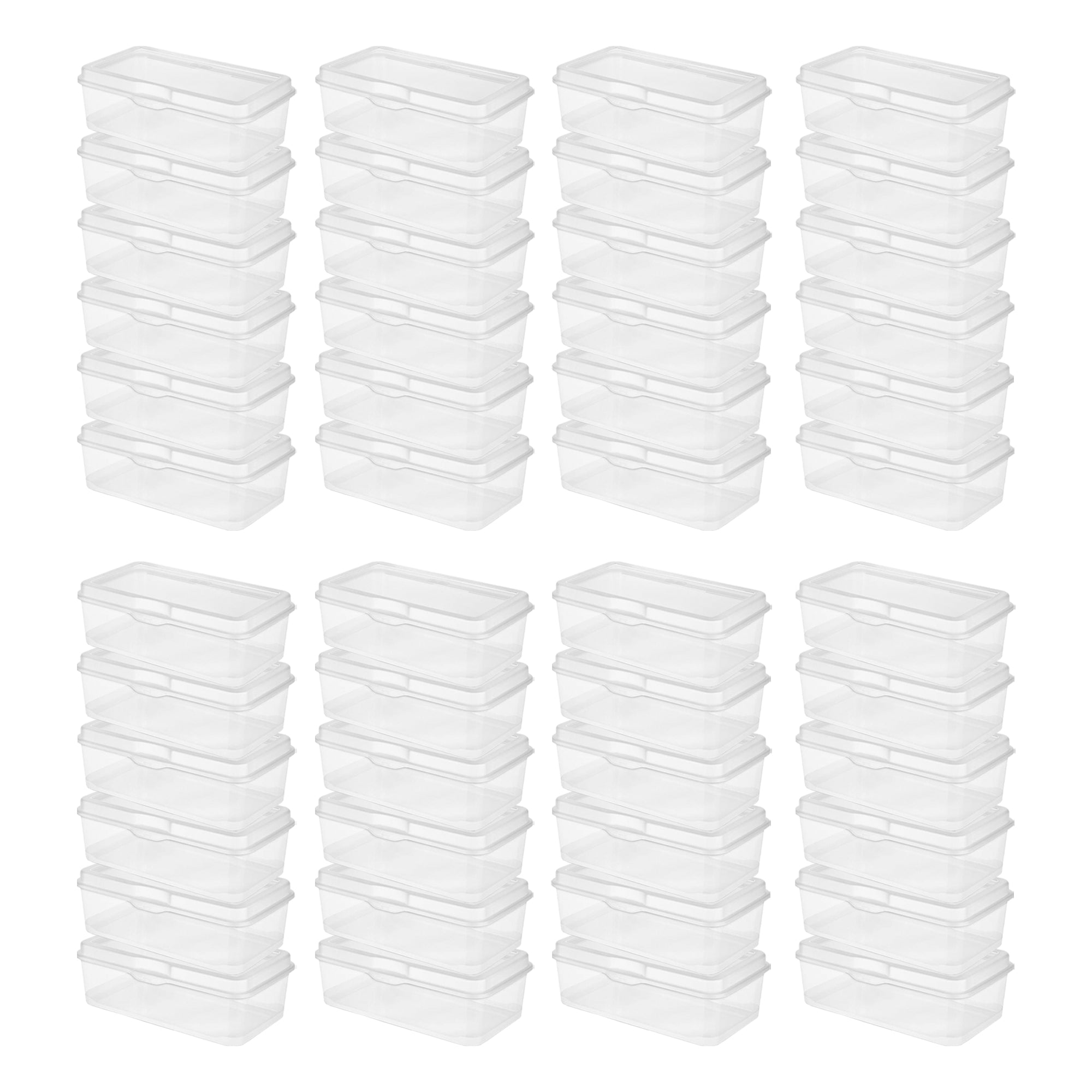 Sterilite Plastic Stacking FlipTop Latching Storage Box Container, Clear 48 Pack - VMInnovations