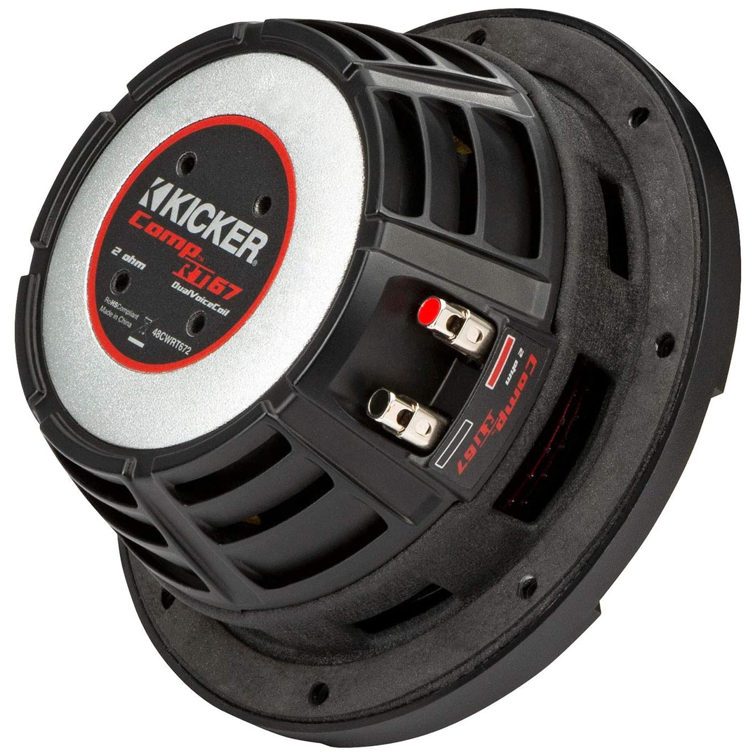 KICKER 48CWRT674 CompRT Dual 4 Ohm 300 Watt 6.75 Inch Car Audio Stereo Subwoofer