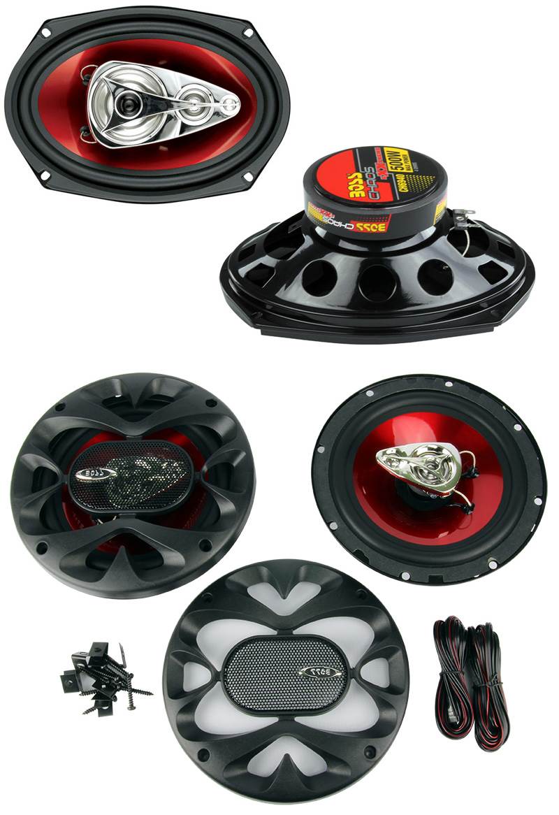 BOSS Chaos CH6940 6x9" 500W 4-Way + CH6530 6.5" 300W 3 Way Car Coaxial Speakers