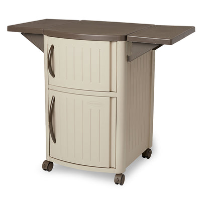 Suncast DCP2000 Portable Outdoor Patio Prep Serving Station Table and Cabinet