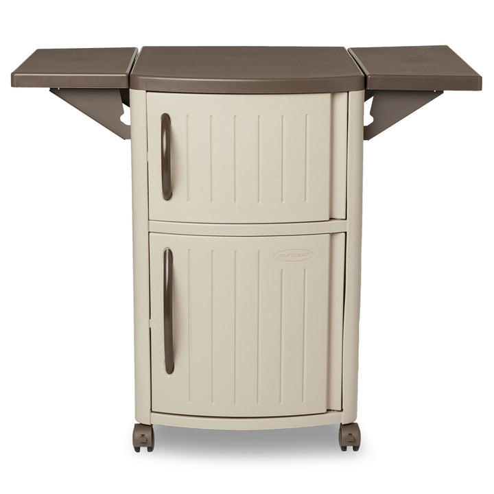 Suncast DCP2000 Portable Outdoor Patio Prep Serving Station Table and Cabinet - VMInnovations