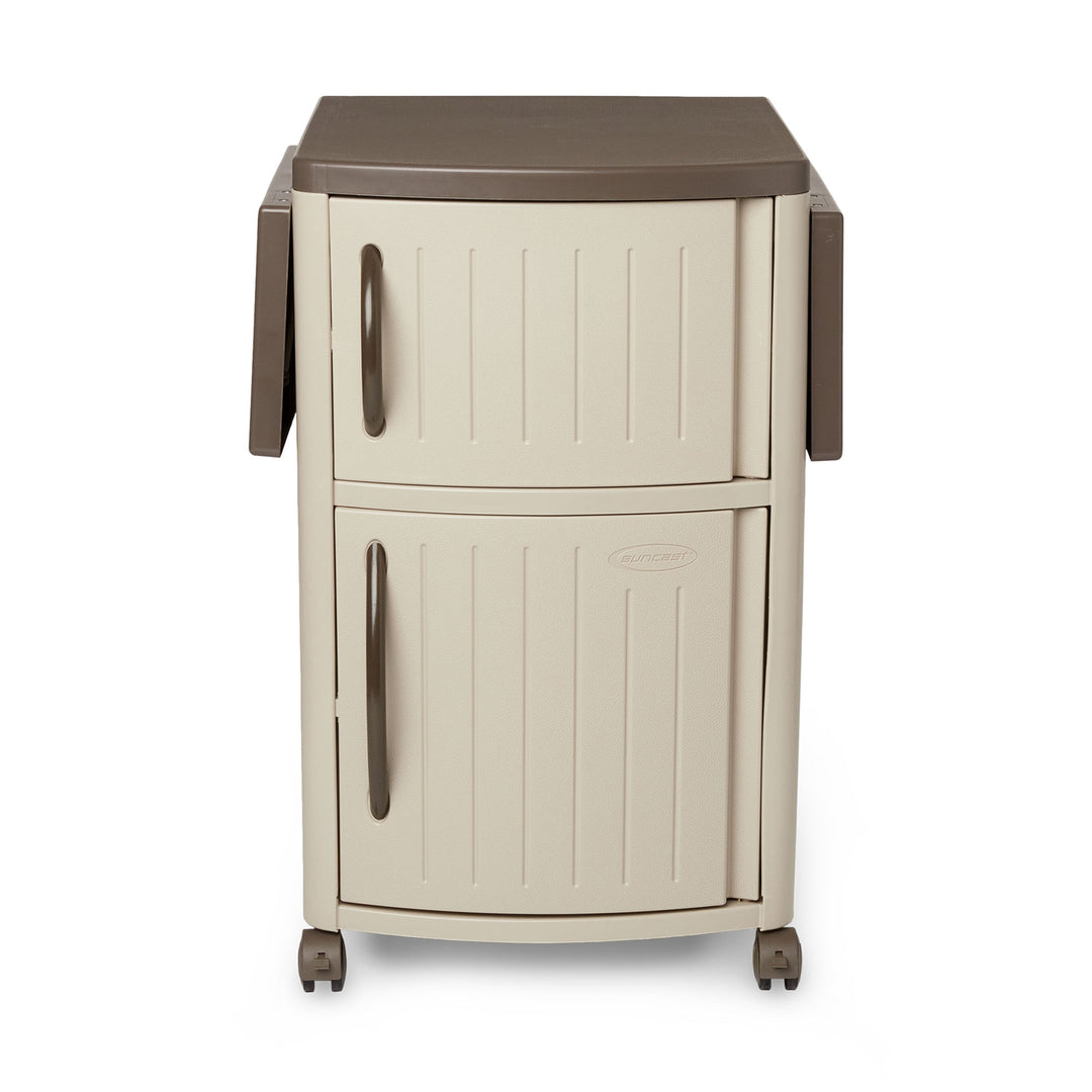 Suncast DCP2000 Portable Outdoor Patio Prep Serving Station Table and Cabinet - VMInnovations