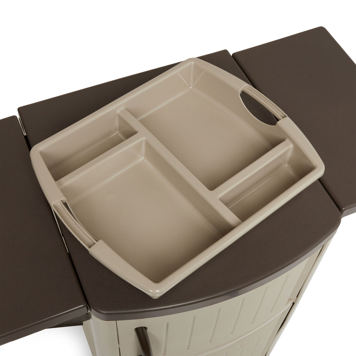 Suncast Portable Outdoor Patio Prep Serving Station Table & Cabinet (Damaged)