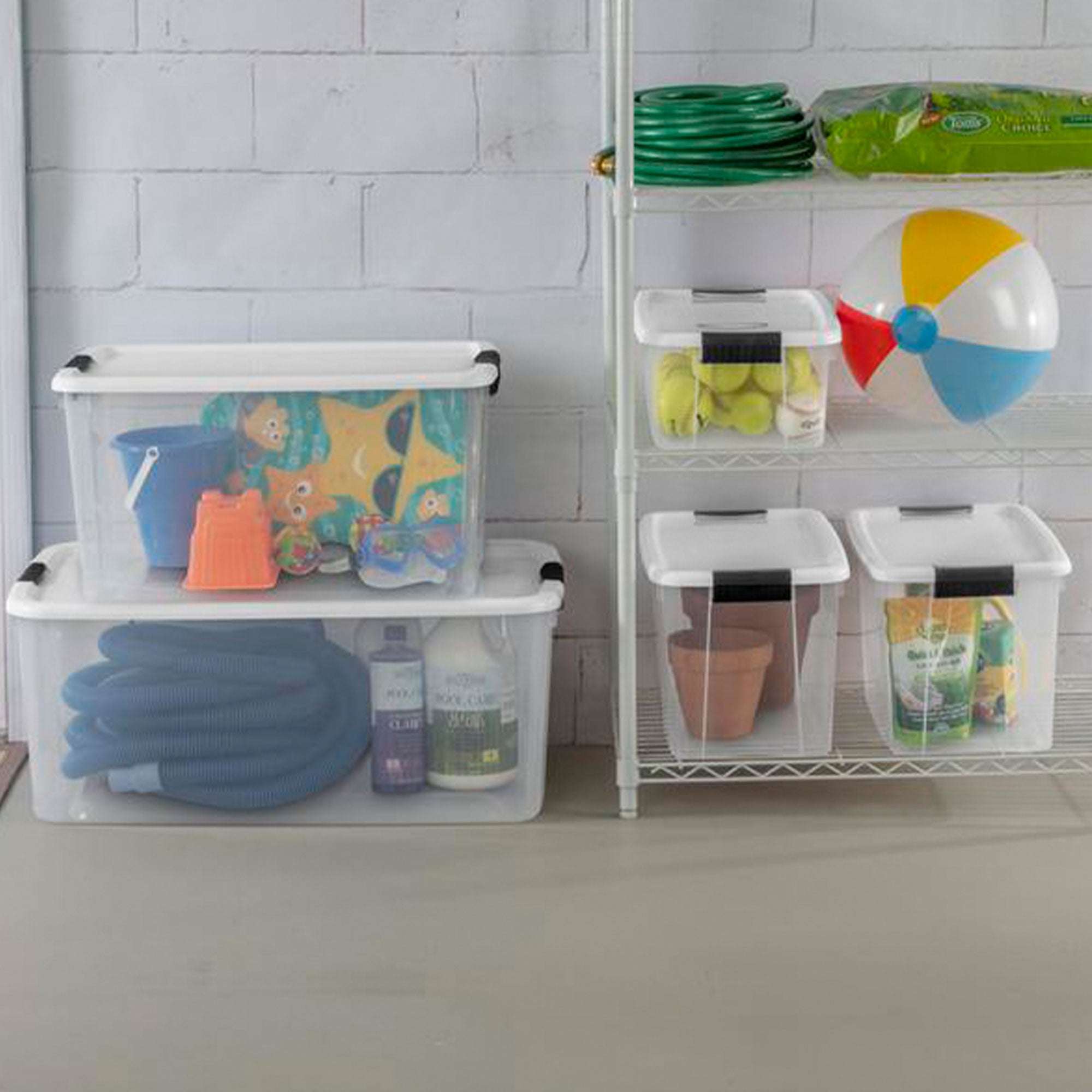 Sterilite 30 Quart Ultra Latch Storage Box w/ White Lids (Open Box)