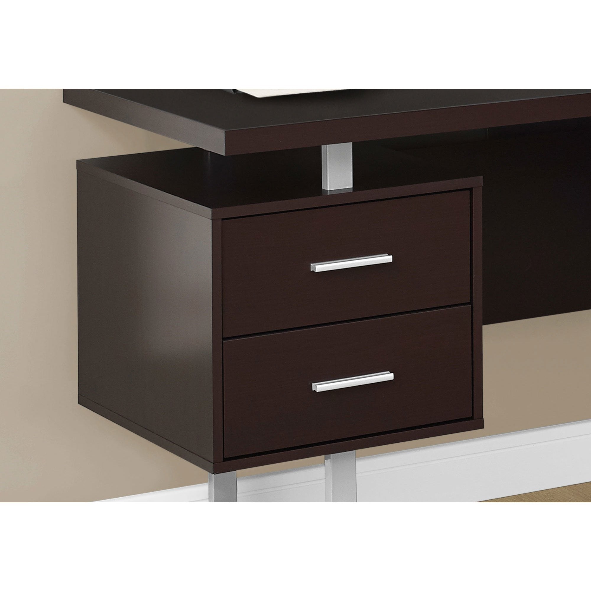 Monarch Specialties 70 In. Contemporary Computer Desk Cappuccino(2 Pack)