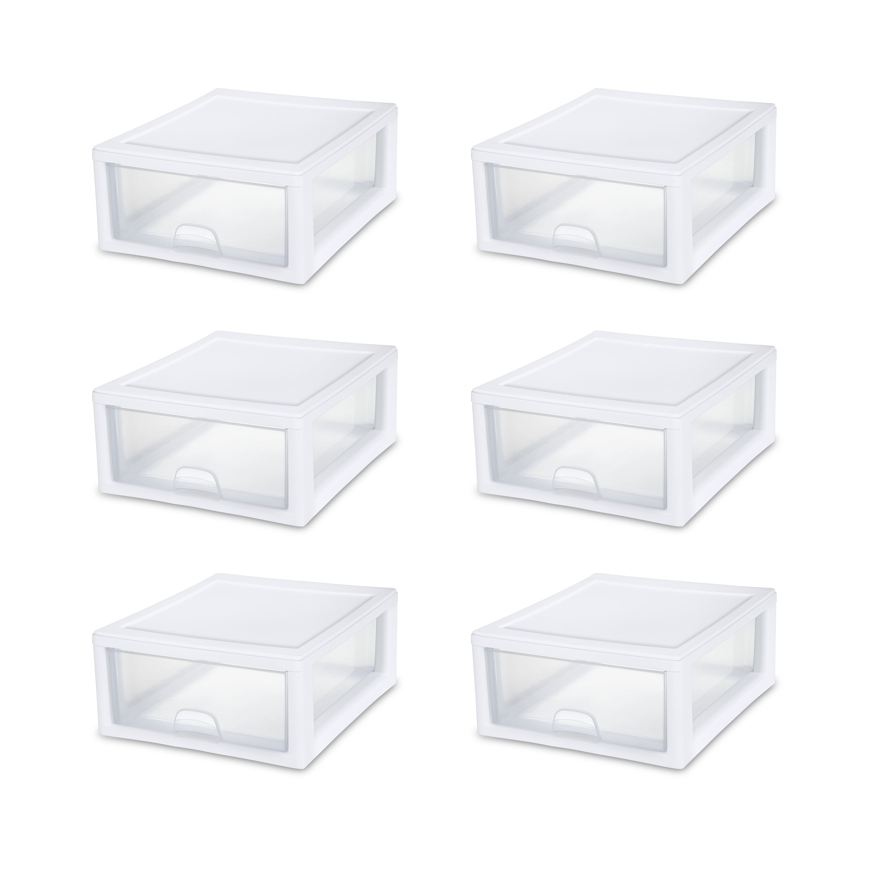 Sterilite 16-Qt Modular Stacking Storage Drawer Containers (Open Box) (6 Pack)