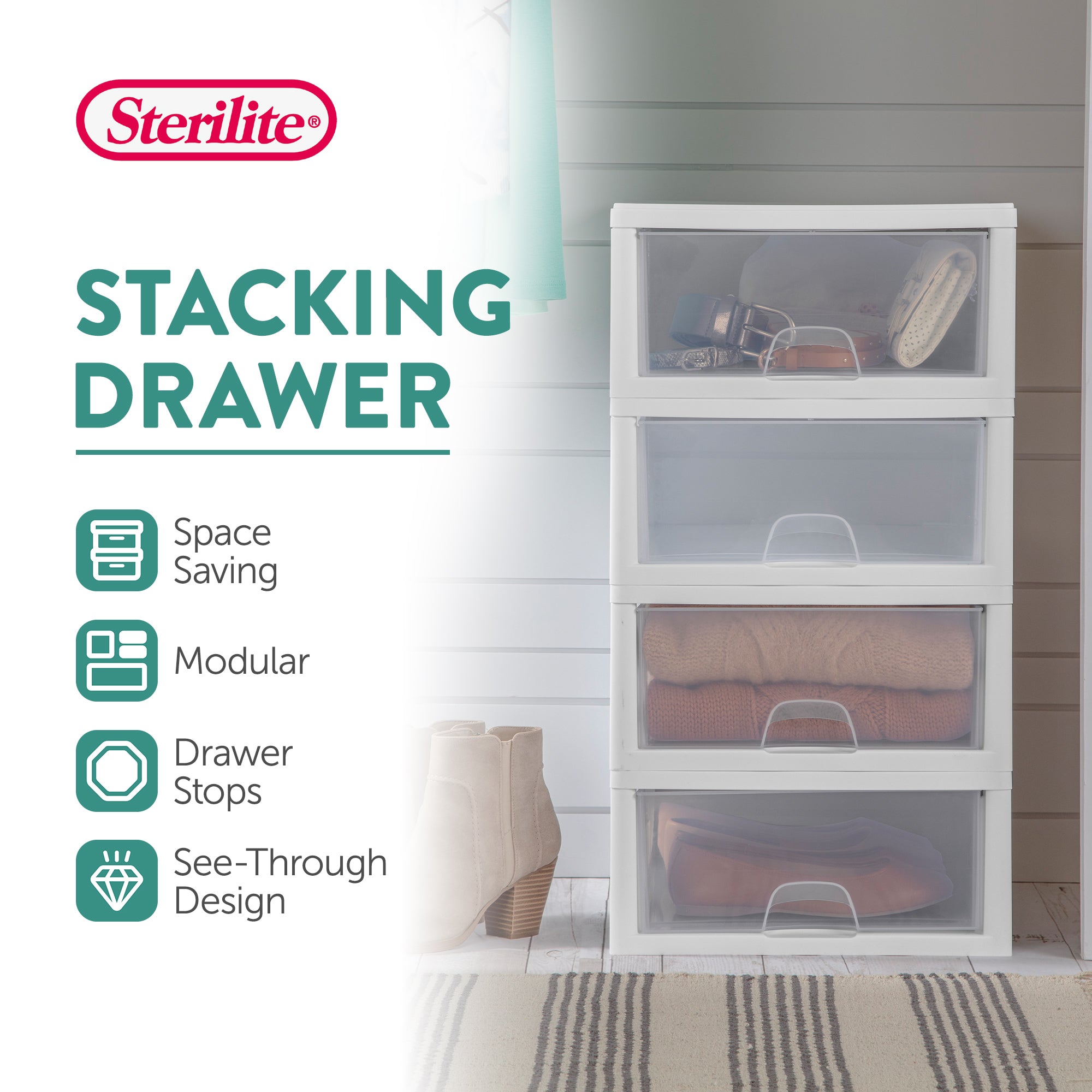 Sterilite 16-Quart Single Box Modular Stacking Container (Open Box)