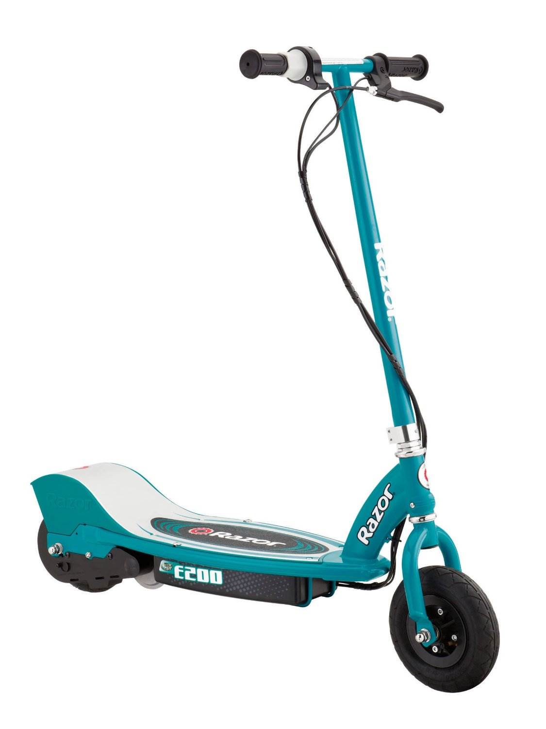 Razor E200 Electric Motorized Kids Scooter (Teal) & Youth Sport Helmet (Black)