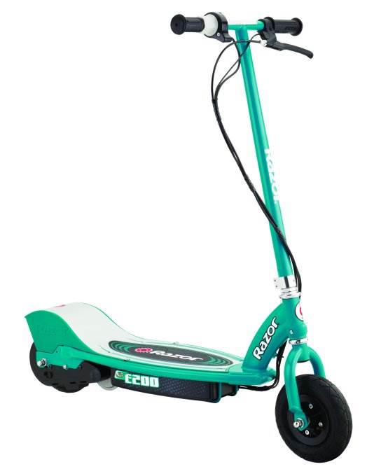 Razor E200 Electric Motorized Kids Scooter (Teal) w/ Helmet, Elbow & Knee Pads
