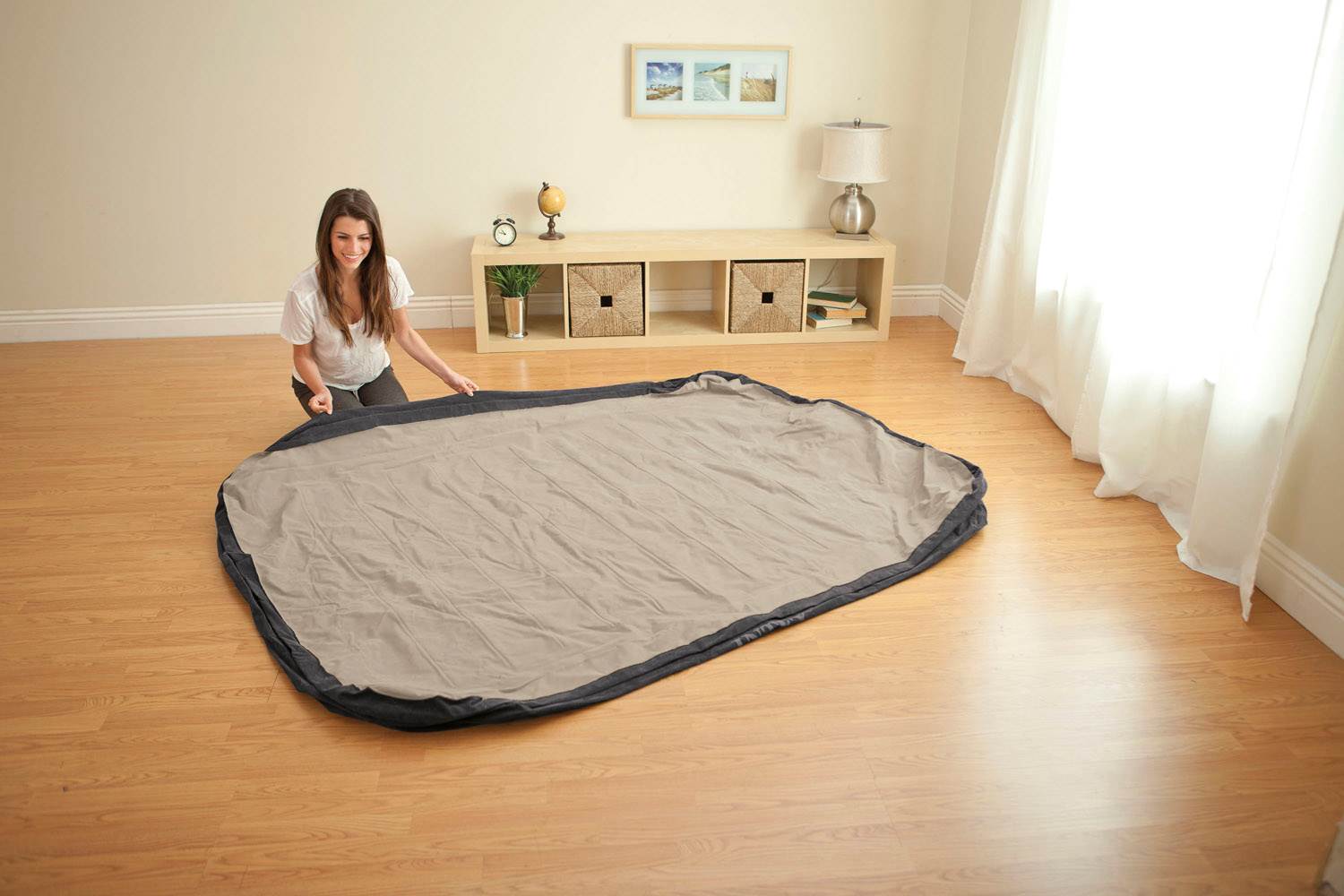 Intex Dura-Beam Premium Comfort Queen Airbed with Built-In Air Pump | Used