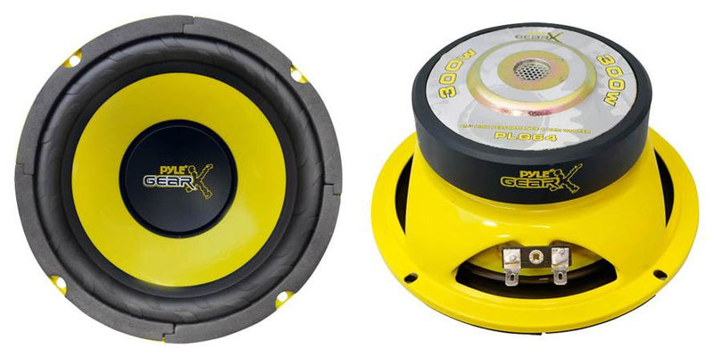 2) PYLE PLG6.3 6.5" 280W 3 Way Coaxial+ 2) 6.5" 600W Subwoofer Sub Speakers