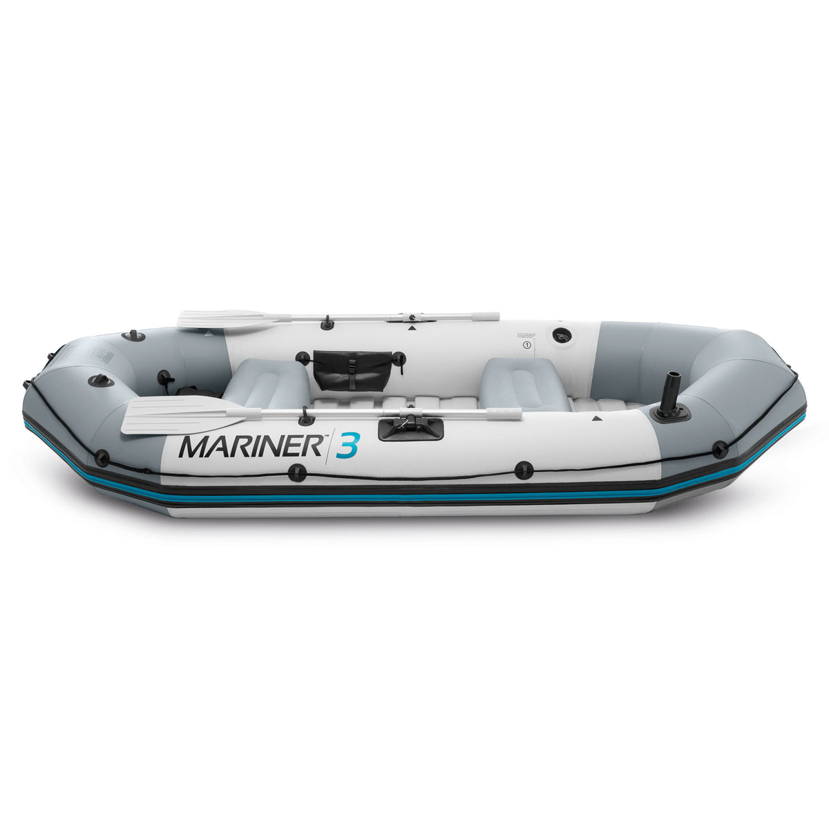 INTEX Mariner 3 Inflatable Raft River Dinghy Boat & Oars (Open Box) (2 Pack) - VMInnovations