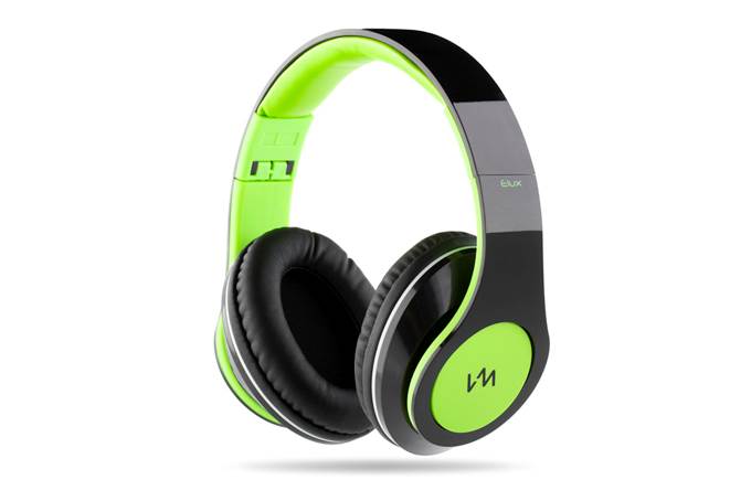 VM Audio Elux Over Ear DJ Stereo MP3 Bass Headphones - Black/Green - Open Box