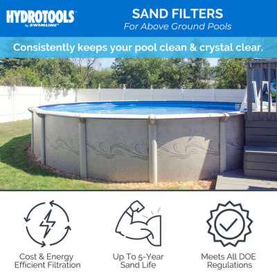 HYDROTOOLS by Swimline 19" Sand Filter Combo w/ Stand, 4500 GPH, 175lb Capacity