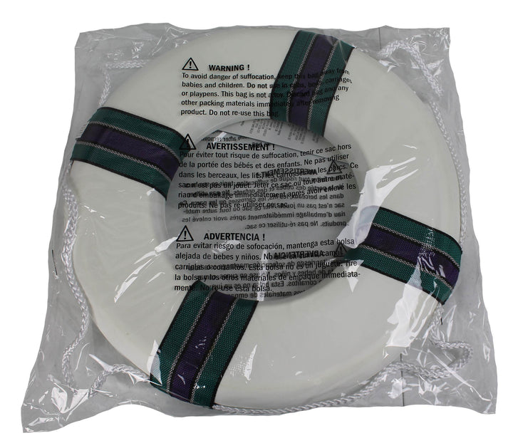 Swimline 89870 18 Inch Lifeguard Swimming Pool Floating Safety Ring Buoy, White - VMInnovations