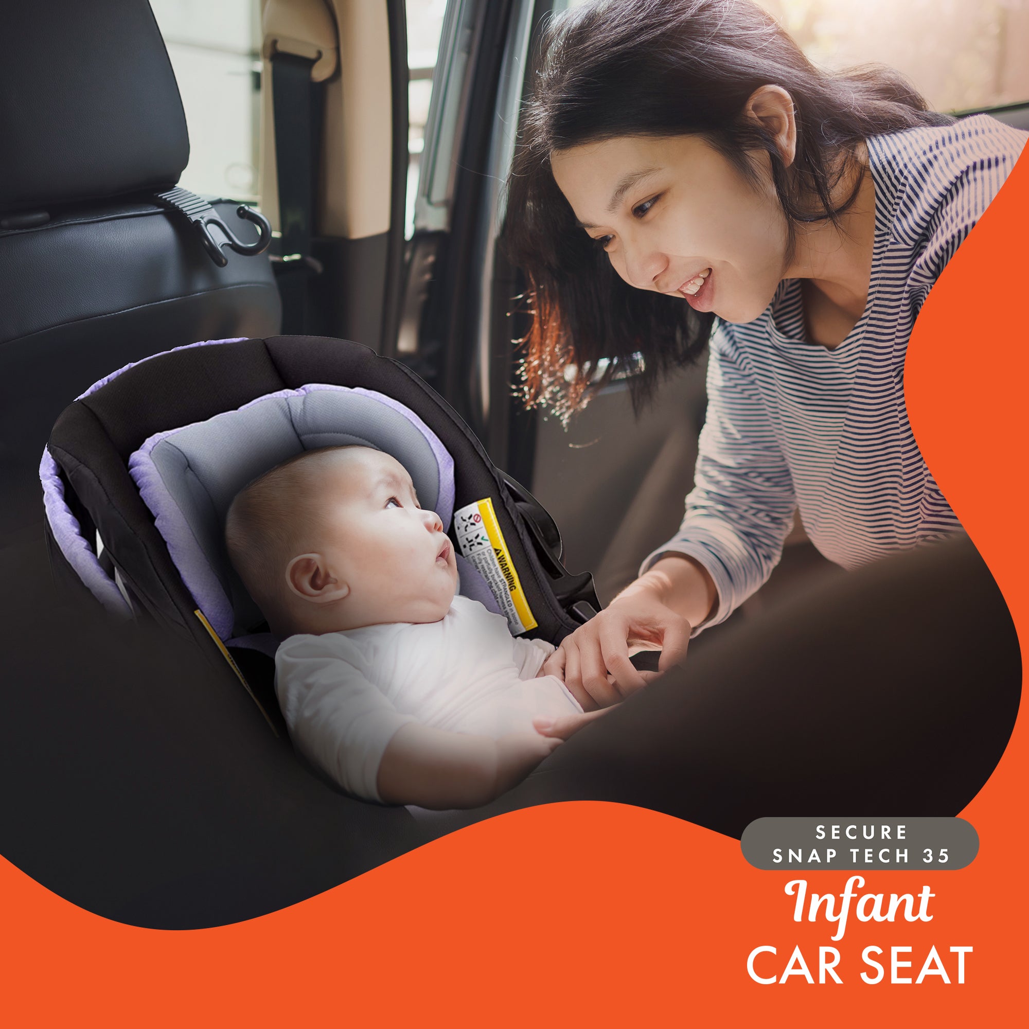 Baby Trend Secure Snap Tech 35 Safe Infant Car Seat Travel System, Lavender Ice - VMInnovations
