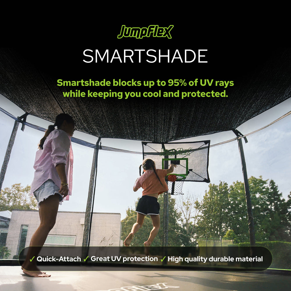 JumpFlex MEGA 14' Trampoline Outdoor Jumping Play Set w/ SMARTSHADE Canopy Cover - VMInnovations