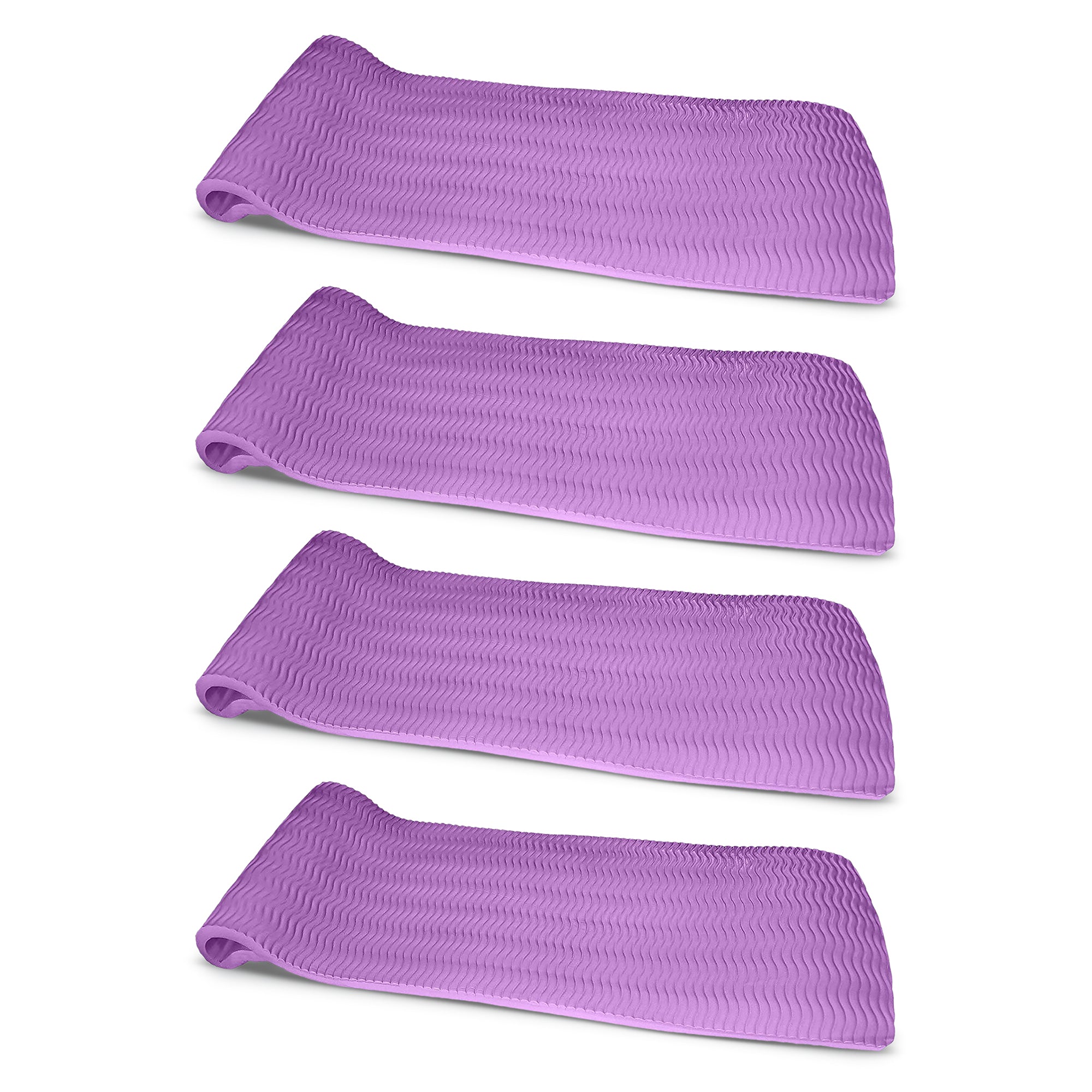 Vos 72" Soft Wavy Foam UV Chlorine Resistant Water Pool Float, Lavender (4 Pack) - VMInnovations