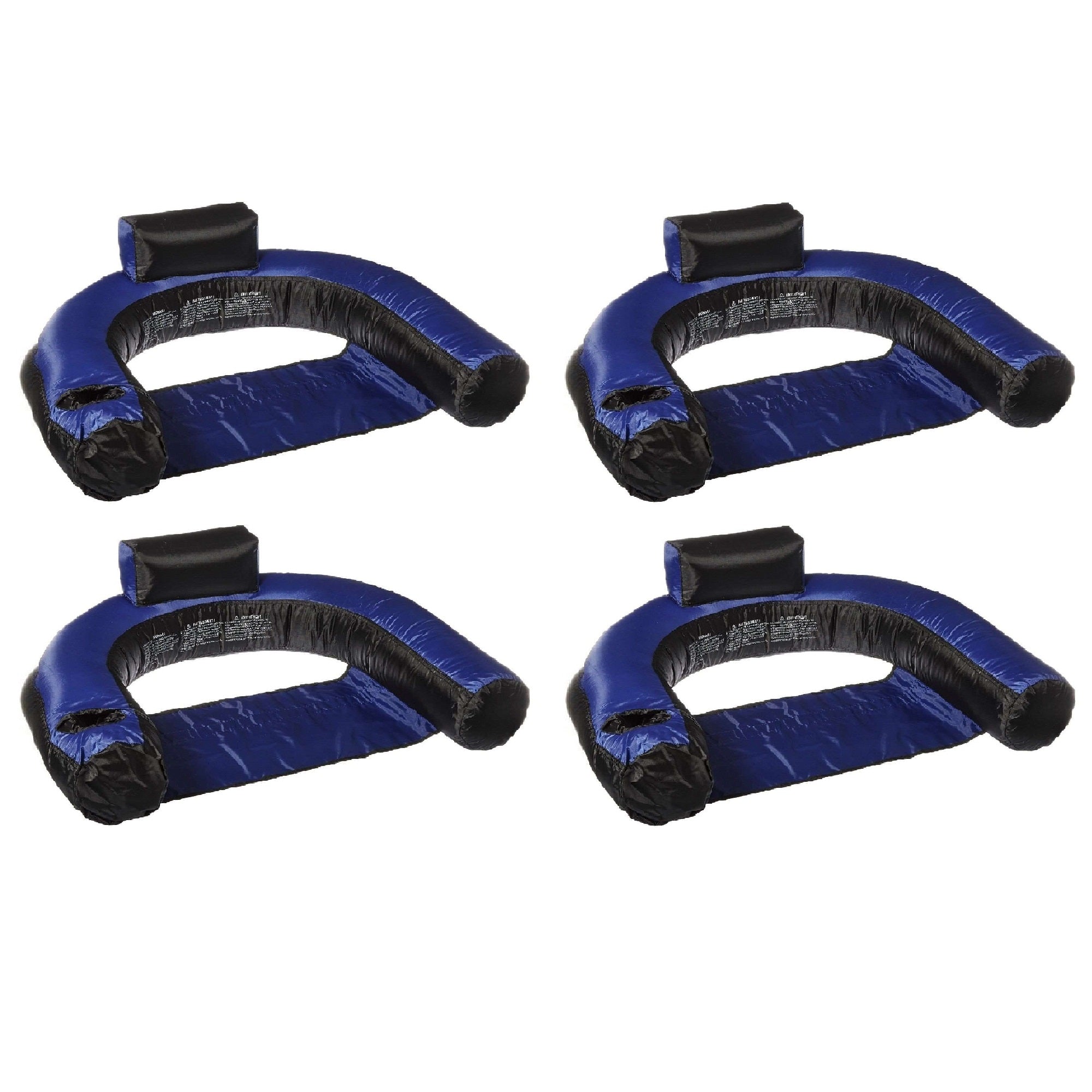 Swimline Inflatable Nylon Covered Swimming Pool U-Seat Chair Float (4 Pack)