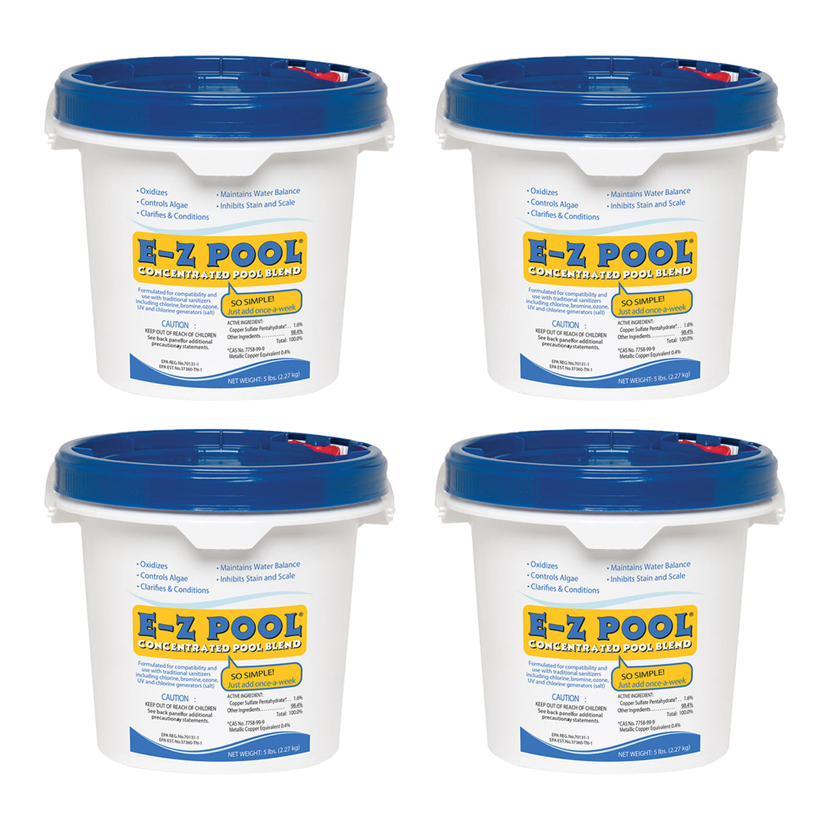 EZ Pool EZP05 5 Lb Concentrated Algaecide Swimming Pool Treatment (4 Pack)