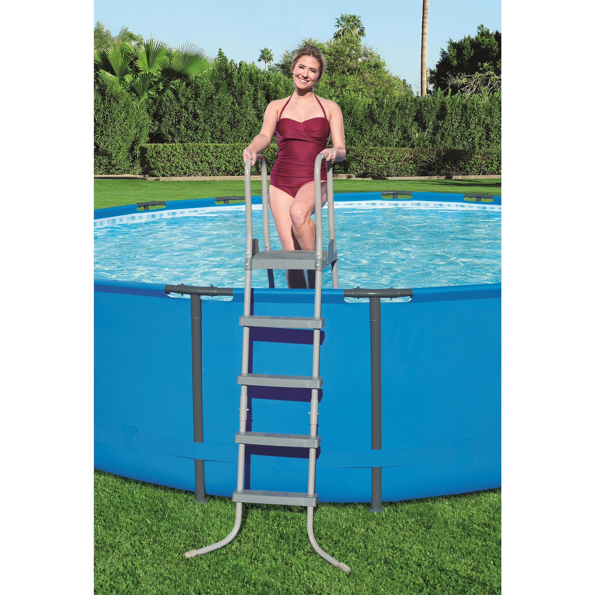 Bestway 52" Above Ground Swimming Pool Ladder with Cleaning Maintenance Kit