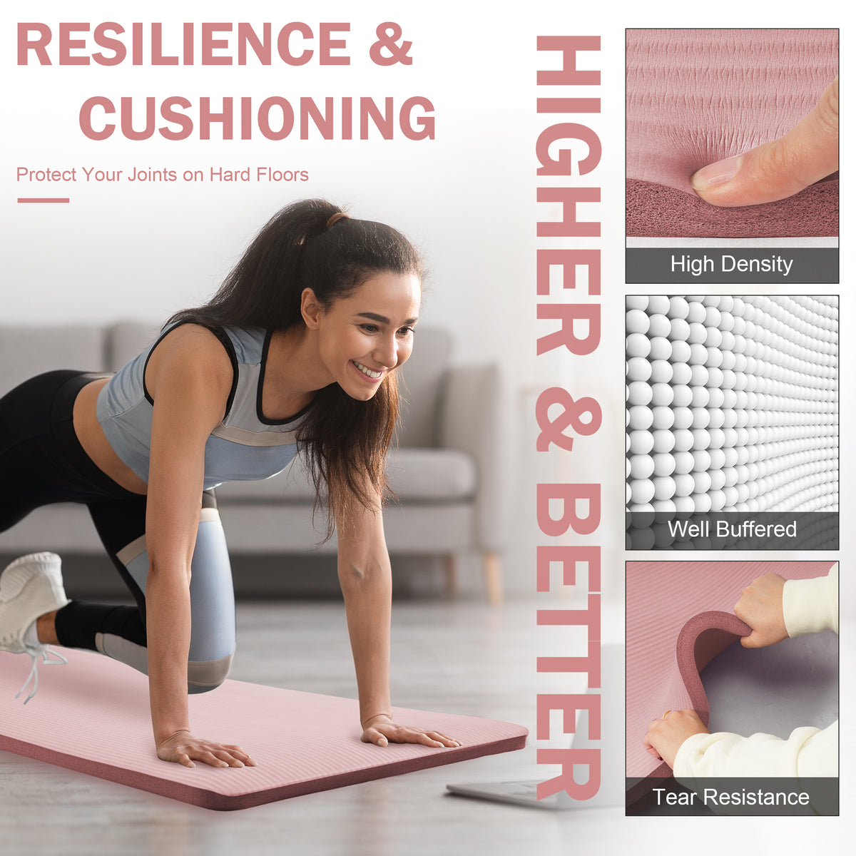 BalanceFrom Yoga Mat, 1-Inch Extra Thick Exercise Pilates Workout Mat, (Used)
