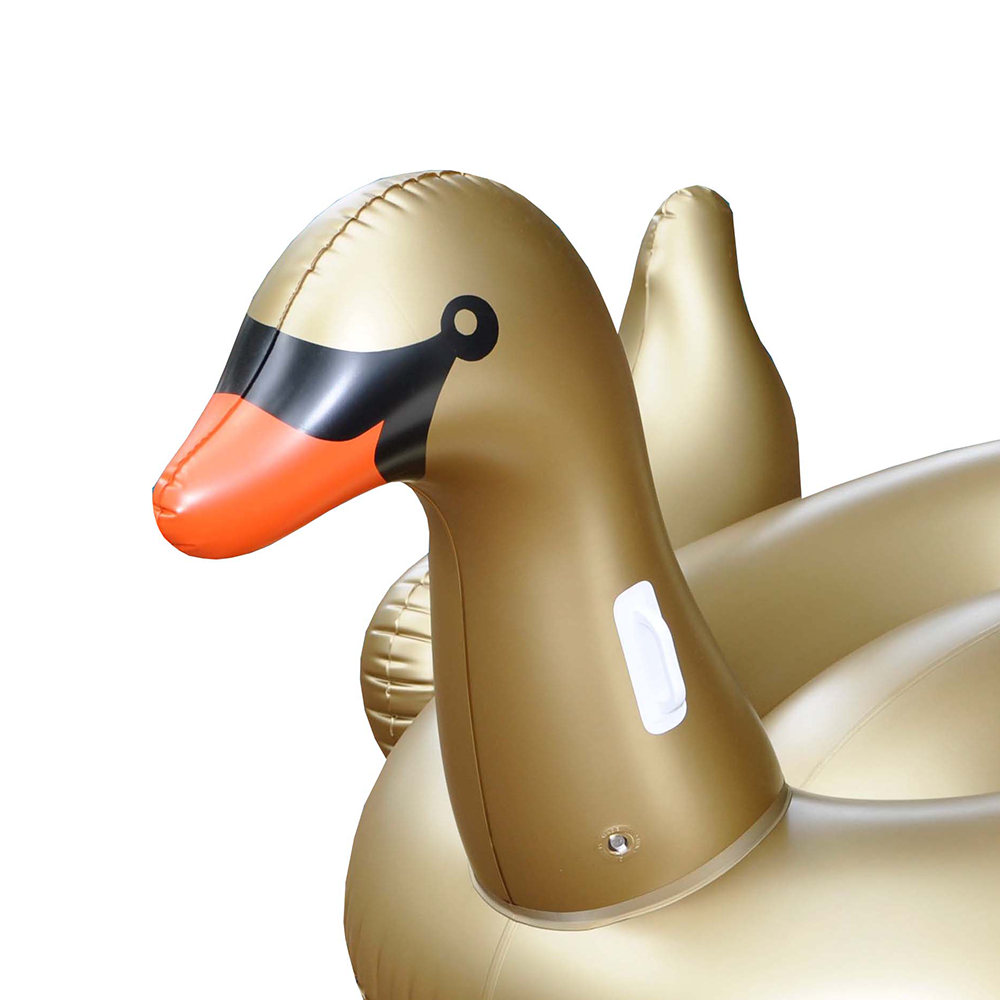 Swimline Golden Swan 75" Inflatable Float & American Bald Eagle Riding Float