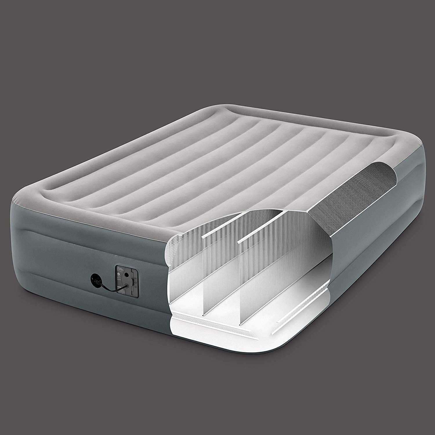Intex 64125EP Dura-Beam Plus Essential Rest Inflatable Bed Air Mattress, Queen - VMInnovations