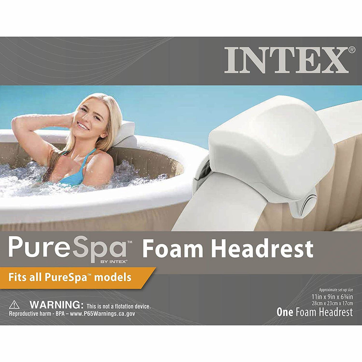 Intex PureSpa Inflatable Bubble Jets 4 Person Hot Tub with Soft Foam Headrest